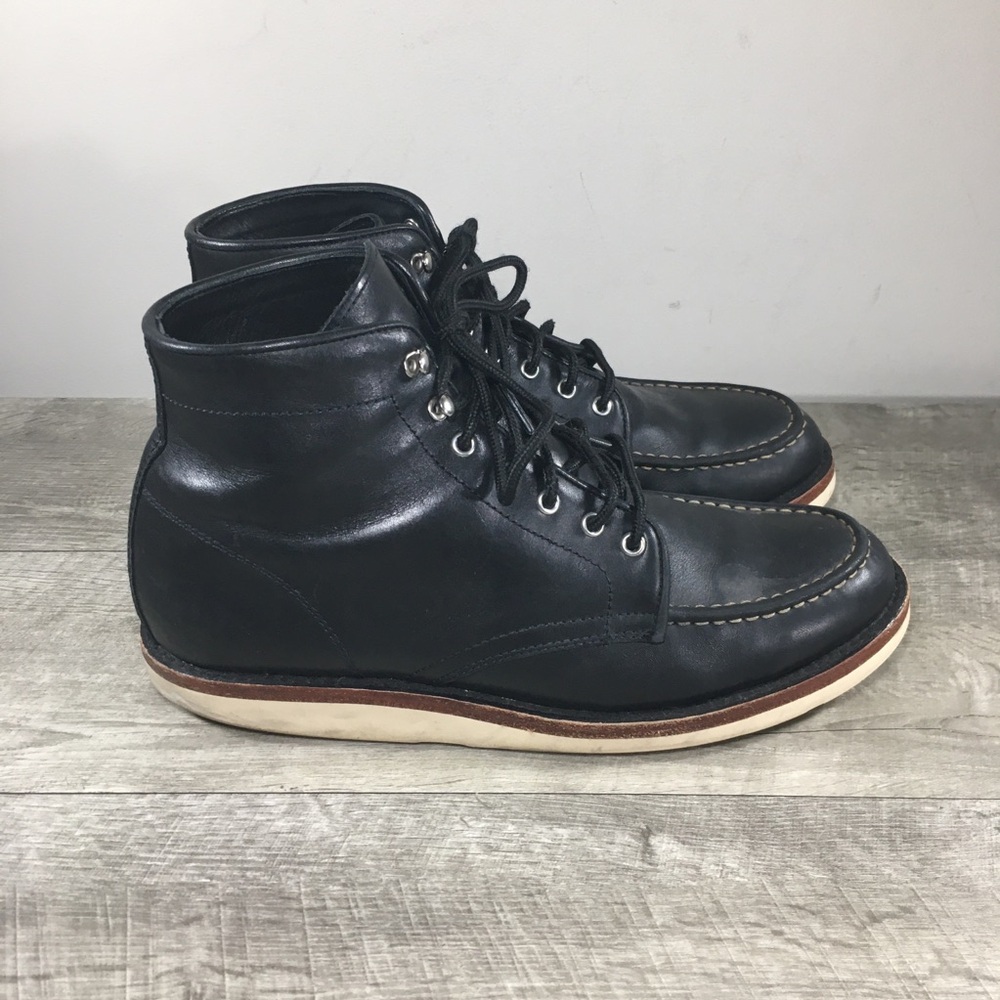 Thursday Boots Diplomat Black Matte Lace-Up Leather Moc Toe Mens Boots Size 11.5